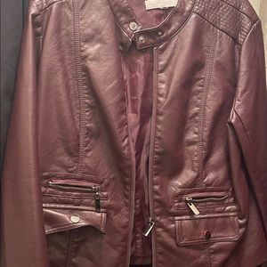 New York and Company Faux Leather Bomber Jacket